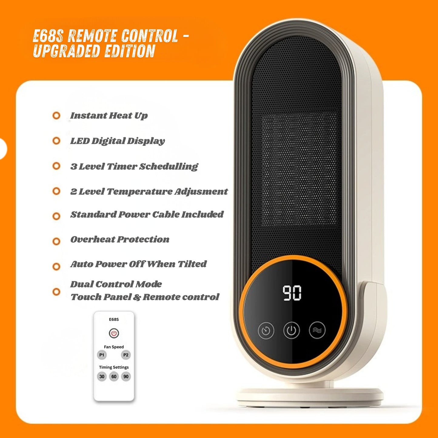 E68S PTC Ceramic Heater – Dual Mode